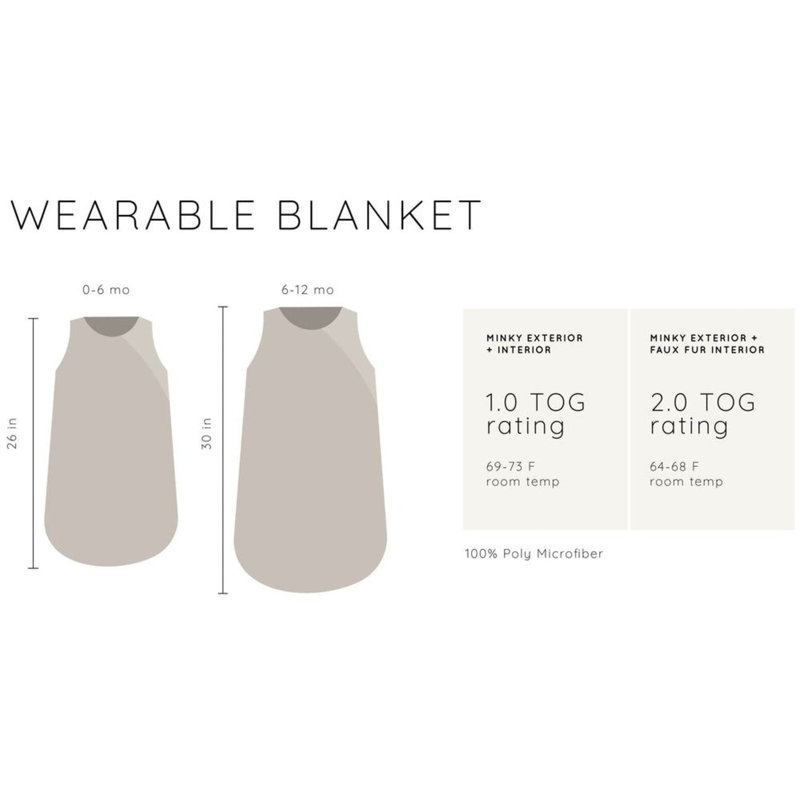Wearable Blankets, 20" W x 30" L, Cream