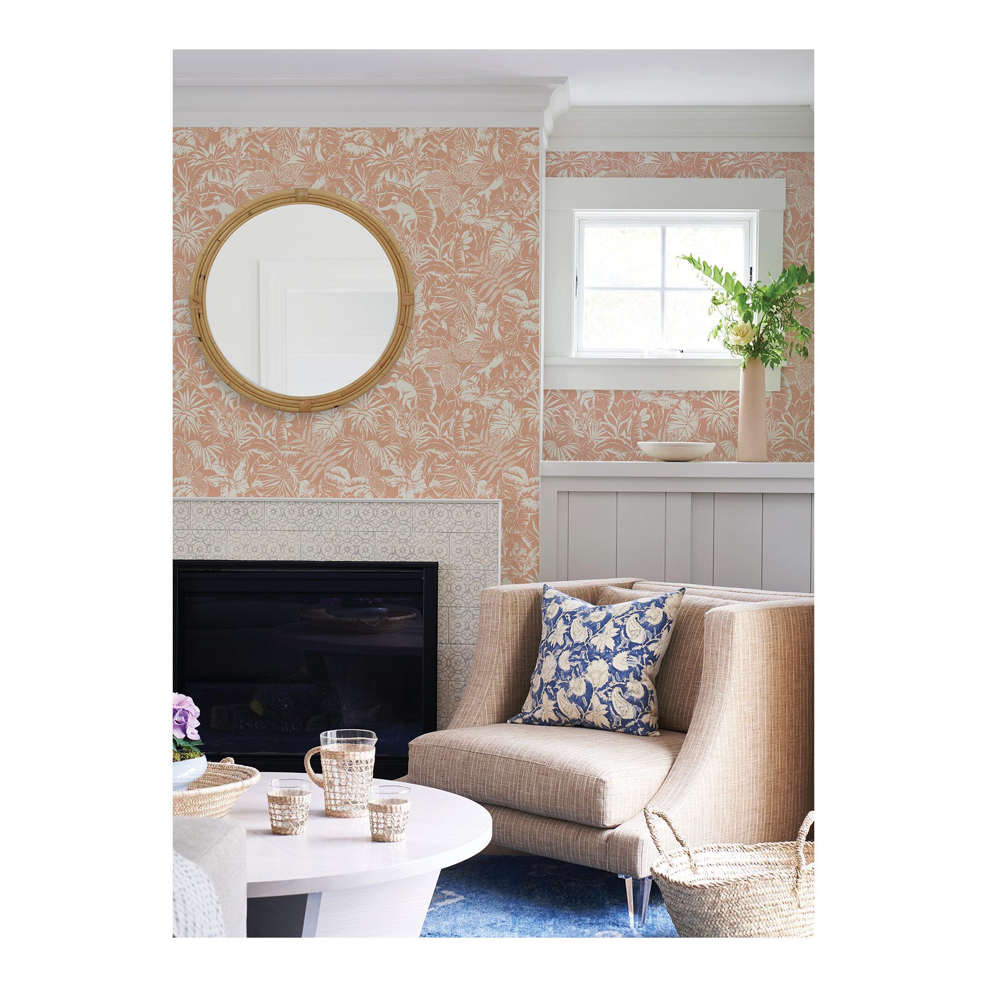 Cheri Floral Wallpaper, Pink