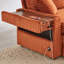 Fauteuil relax confortable en velours côtelé moelleux avec deux poufs, tablette, mousse orange et ressorts, espace de rangement, multifonctionnel surdimensionné, méridienne douce en tissu de haute qualité, accoudoirs multifonctions et