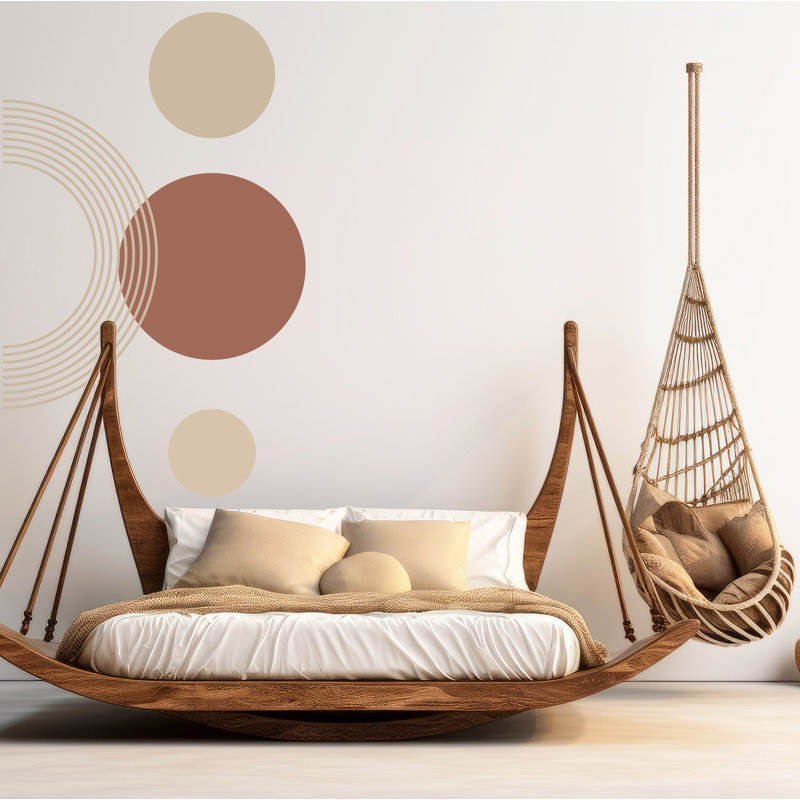 Adhésif décoratif Mid Mid Century, art mural bohème contemporain, H 77 po x l 50 po