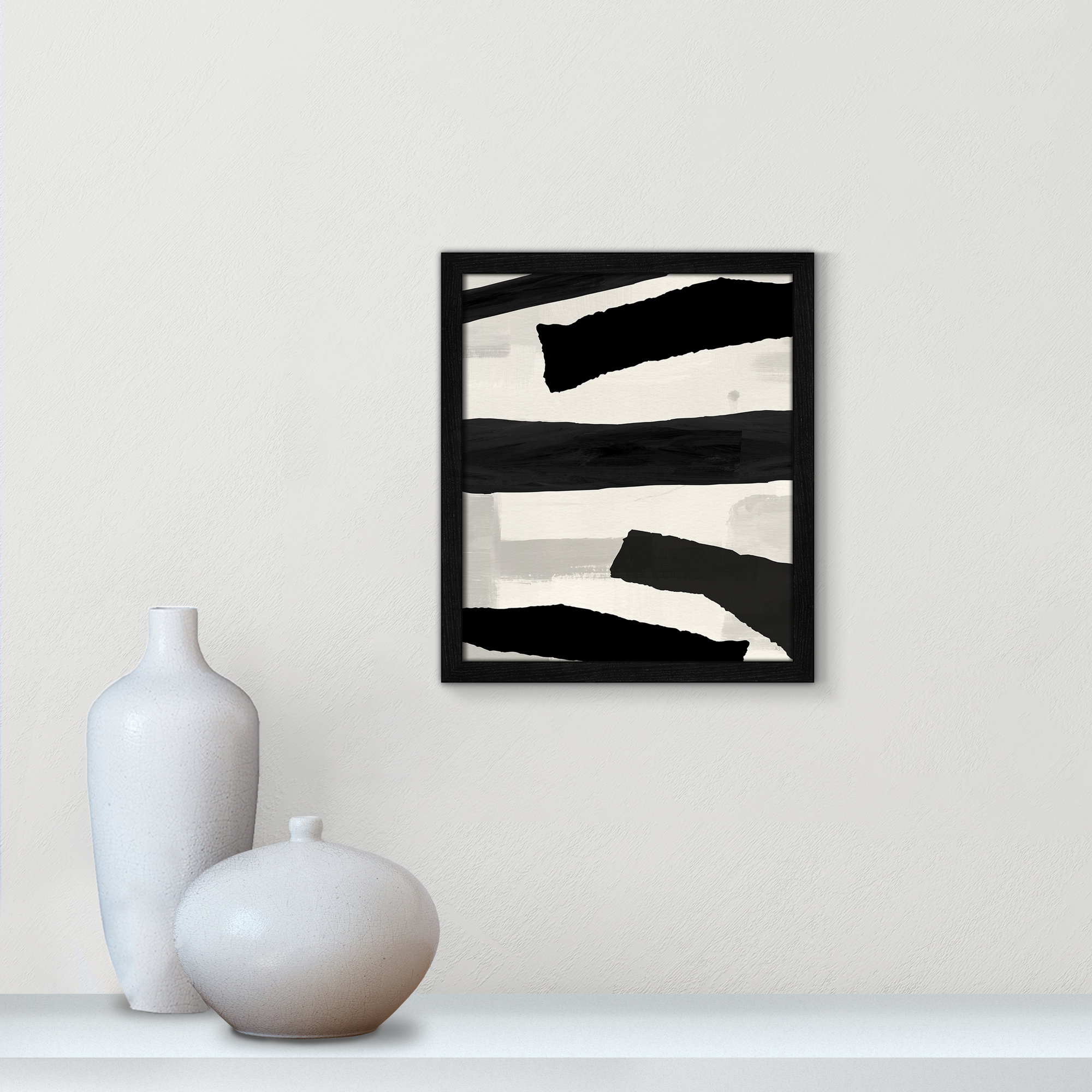 Mountain Paths I By Susan Jill - Framed Art Full Bleed, 15" H x 13" W x 0.75" D, Black