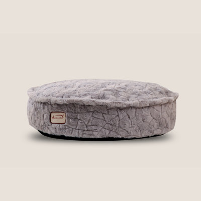 Luxury Round Pet Bed With Thick Cushion, 25.6 Inch Large Washable Cat Bed - Gray-Blue Plush Dog Bed For Medium Pets, Soft & Supportive (C118)