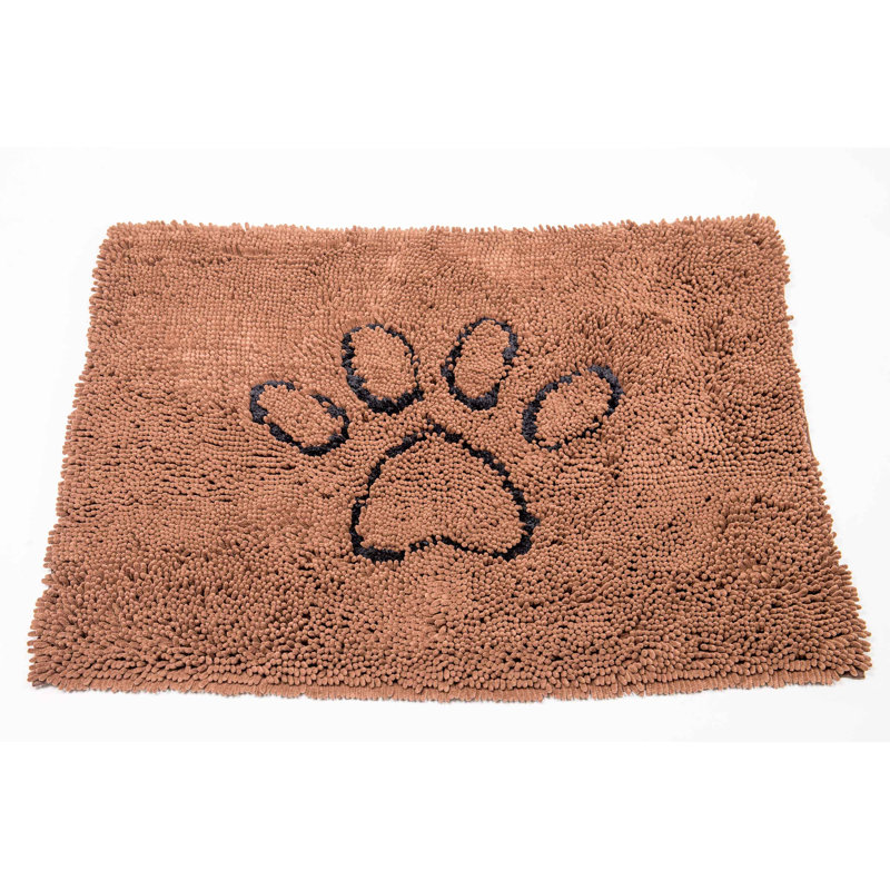 Petit tapis de porte pour chien sale gris brumeux DGS Pet Products 23 po x 16 po x 2 po, Brun
