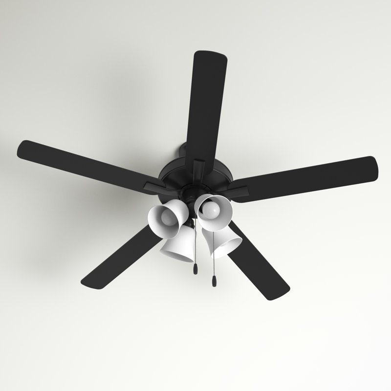 Hutchcraft 52'' Ceiling Fan with Light Kit, Matte Black