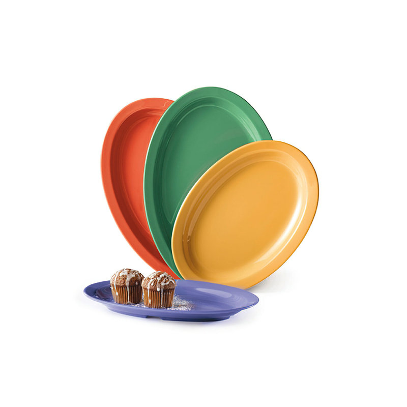 G.E.T. Serving Platters Melamine Platter, Multicolor, 1" H x 11.75" L x 8.25" W
