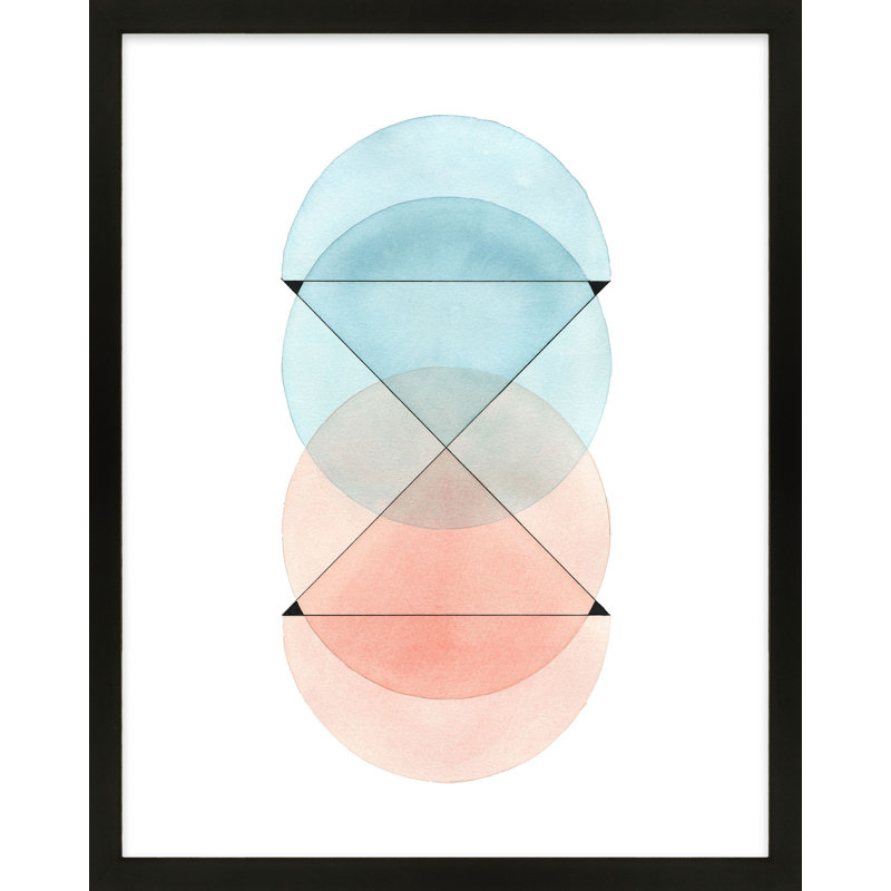 Love In Pink And Blue Print by Allison Rietta, Black Framed, 20" H x 16" W x 1.25" D