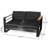 Aluminum Outdoor With Dark Cushions - Style Water- Cover And Horizontal Channel Tufting