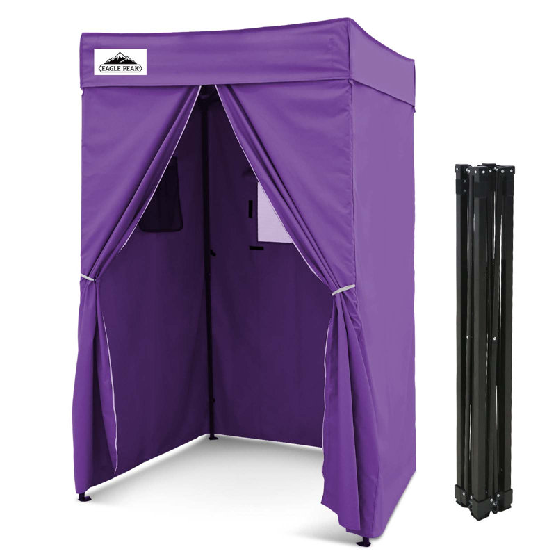 4" W x 4" D Steel Pop-Up Canopy Portable Privacy Dressing Room, Purple