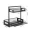 Metal Under Sink Storage Organizer, 2-tier Pull Out Organizer Rack with Sliding Drawer Adjustable Height for Kitchen, Bathroom