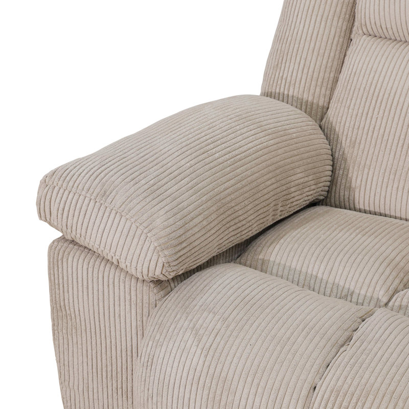 Ensemble de canapé et causeuse 2 pièces, Velours côtelé beige