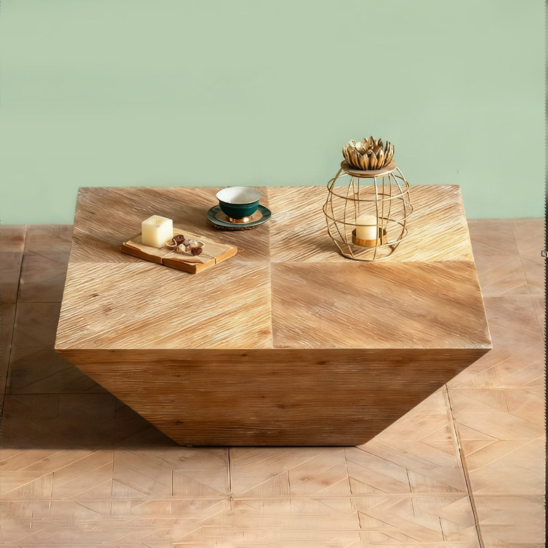 Table basse rétro en noyer massif