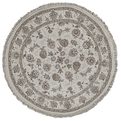 High-Quality Hand-Knotted Ivory Area Rug