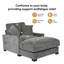 Chaise longue en velours côtelé 41 "avec oreiller, port USB et porte-gobelet-123039650