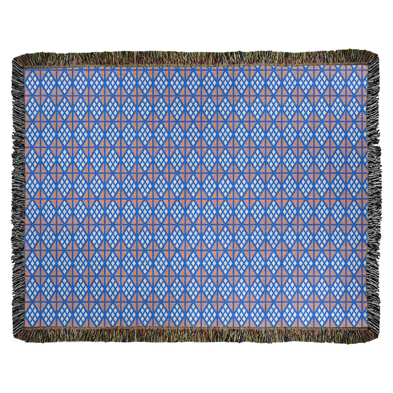 Couverture tissée Katelyn Elizabeth, l 37 po x L 52 po, Bleu / Orange