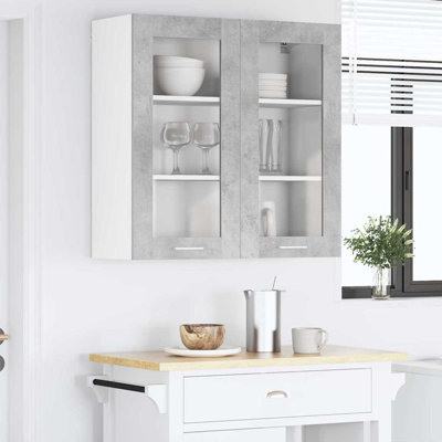 Vidaxl Hanging Cabinet With Storage Riga Grey Sonoma 60 X 31 X 80 Cm