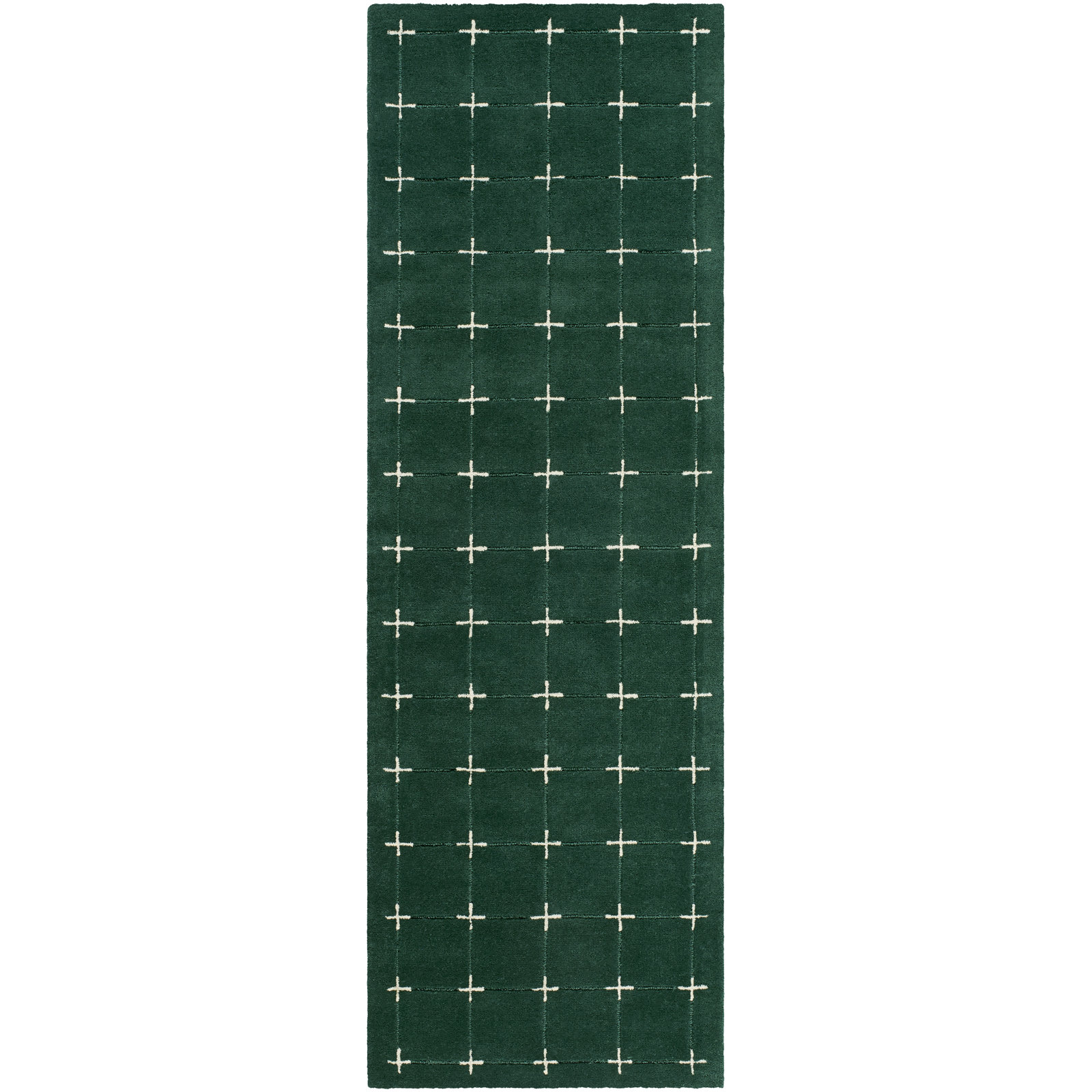 Mallory Green Hand Tufted Area Rug, Runner 2'6" x 8'