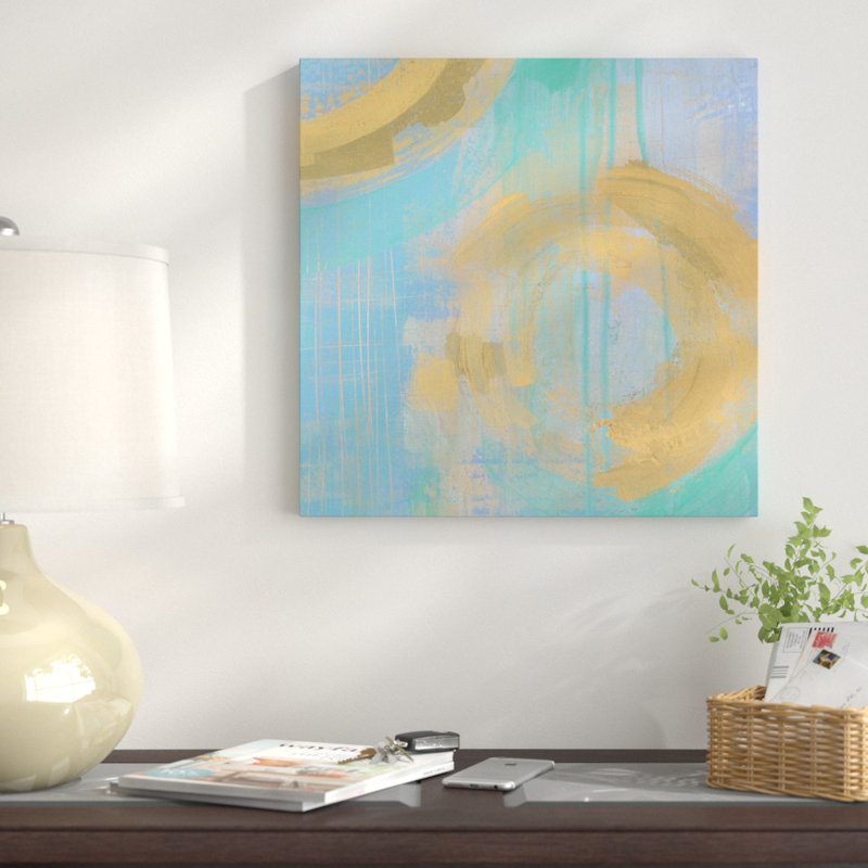 Golden Circles III, reproduction d'art sur toile tendue, H 12 po x l 12 po x P 1,5 po, Toile tendue, Pas de tapis