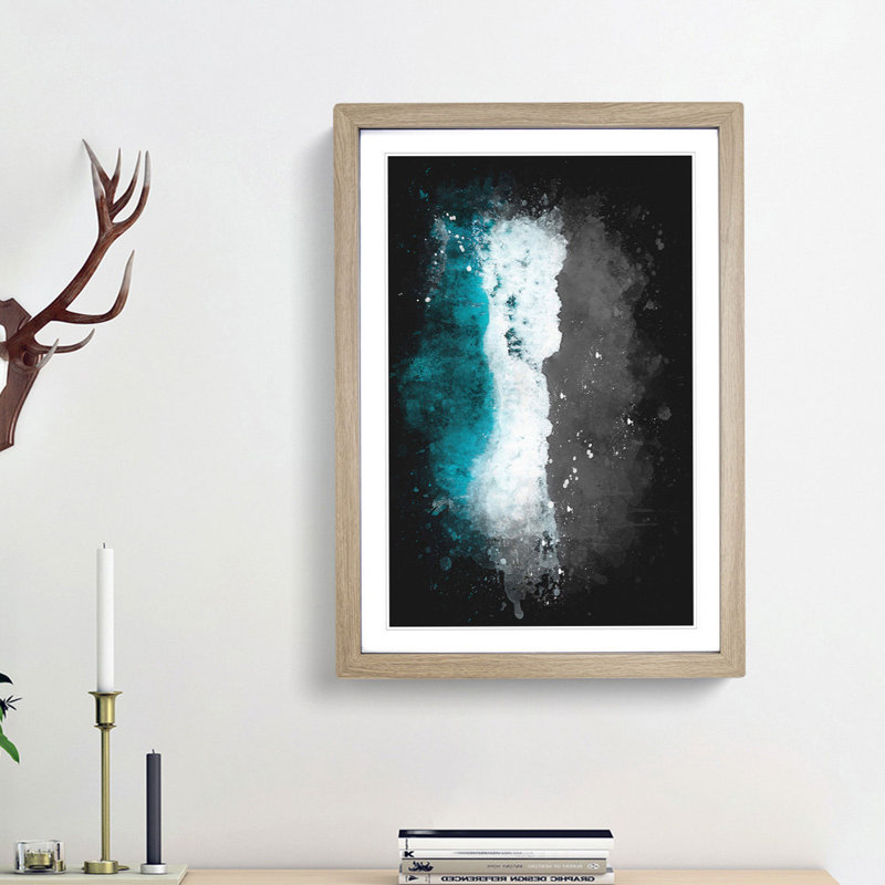 Australian Seascape View - Framed Print, 87cm H x 62cm W x 2cm D, Oak Framed