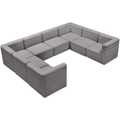 Enso Velvet U-Shaped Sectional Reversible