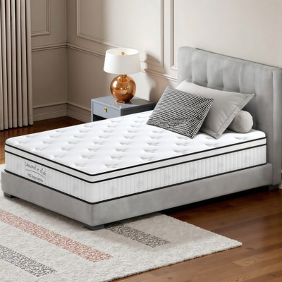 10/12 Inch Hybrid Mattress with Pocket Springs & Memory Foam - Medium Firm Support, Cooling Comfort, Motion Isolation, CertiPUR-US Certified