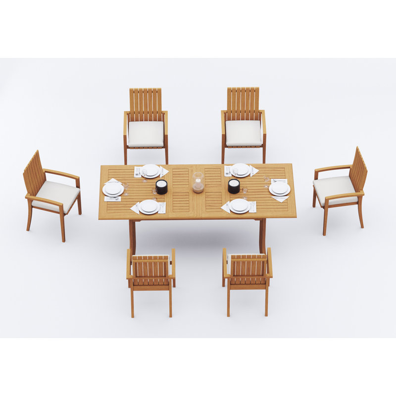 Ensemble repas d'extérieur rectangulaire Ansari, 6