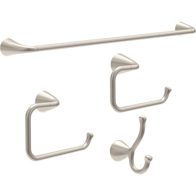 DELTA 4-Piece Arzo Stainless Decorative Bathroom Hardware Set DELTA 4-Piece Arzo Stainless Decorative Bathroom Hardware Set