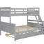 Lit simple superposé au-dessus d'un lit double gris avec structure fiable et lit gigogne utilisable-1556314487