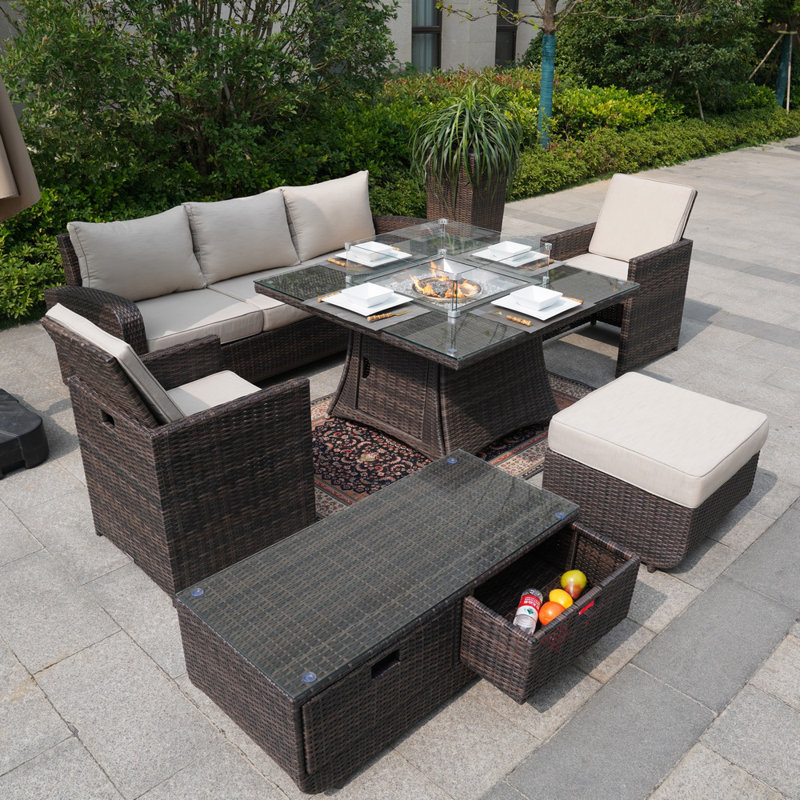 6 - Person Patio Conversation Set with Cushions