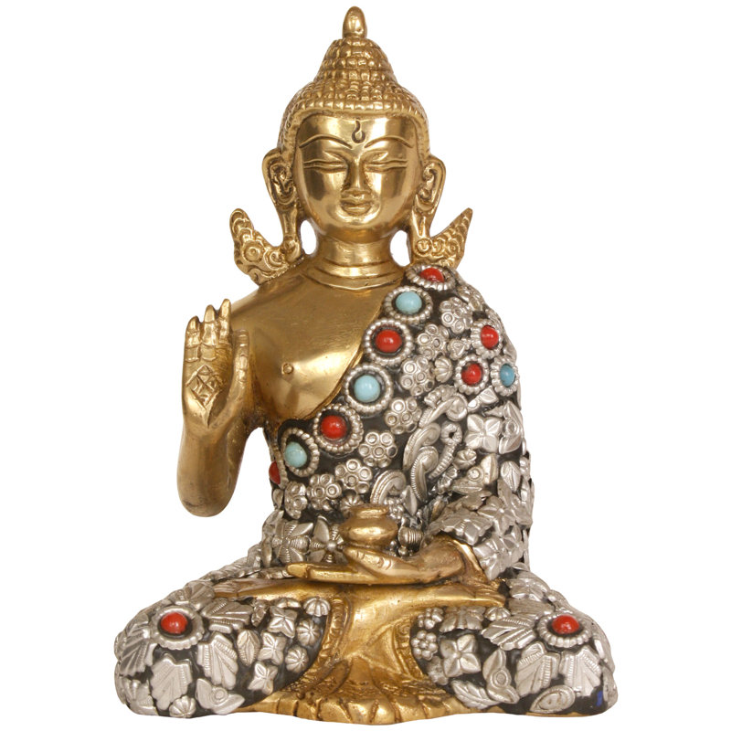 Bouddha bénissant avec incrustations