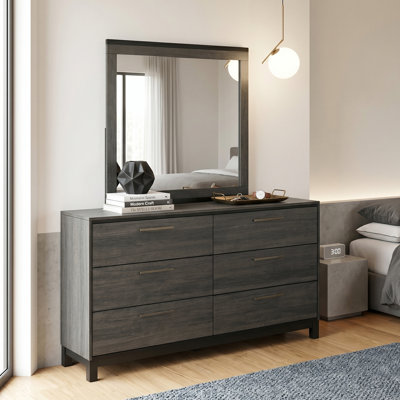 Commode double 6 tiroirs avec miroir Mandy