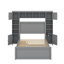 Lit double en bois avec armoire tout-en-un, tablette, douilles et lit gigogne-1093845850