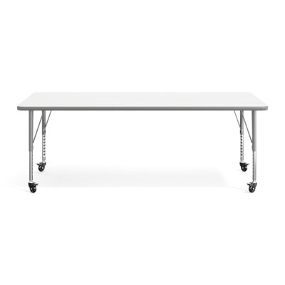 Commercial Adjustable Height Rectangular Activity Table with Locking Casters