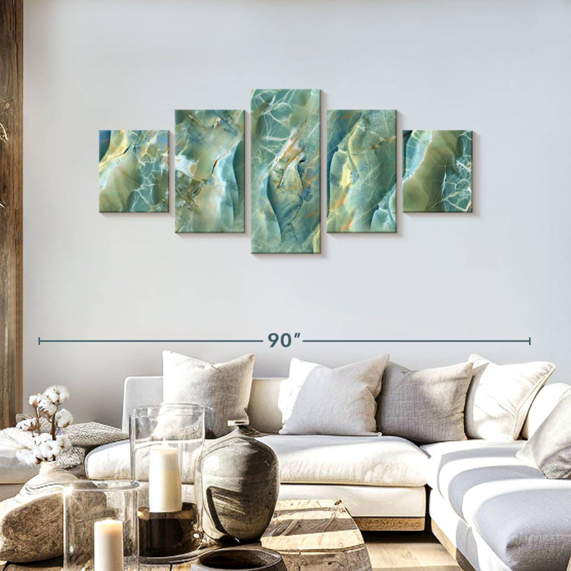 Surface abstraite en marbre, H 30 po x l 68 po