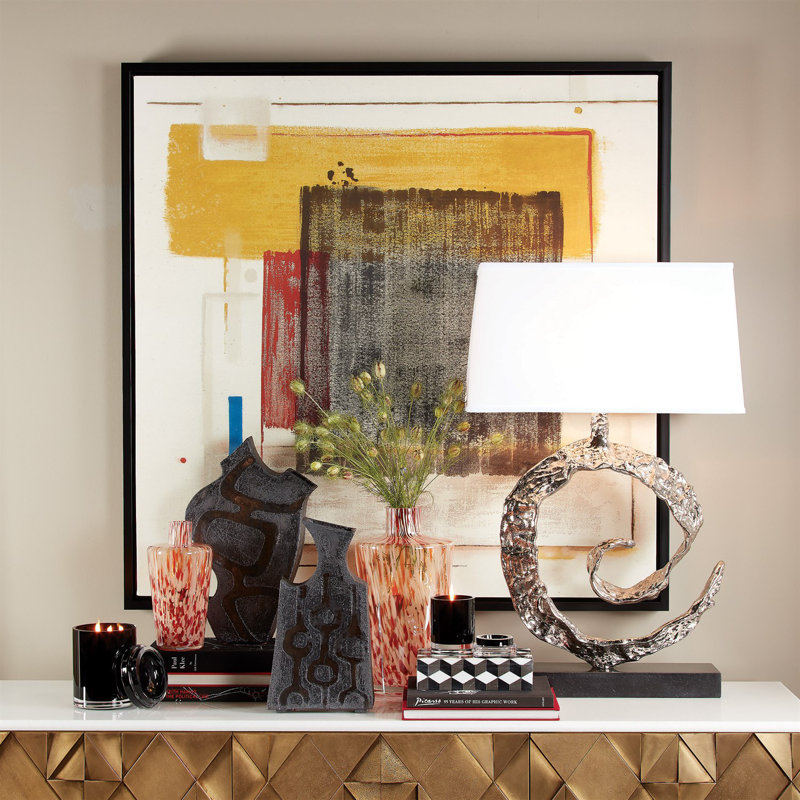 Swirl Lamp, Nickel/Black