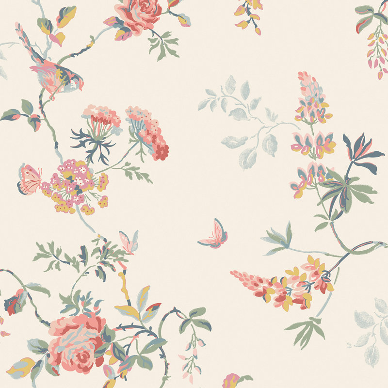 Vassaux oiseaux et roses été, Beige