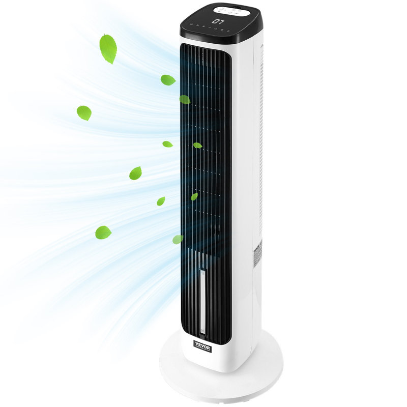 Tower Fan, 23.3Ft/S Velocity Quiet Floor Fan, 70° Oscillating Fans For Indoors With 9 Speeds, 4 Modes, 24H Timer, Portable Standing Bladeless Fan With Remote Control For Bedroom, Office, Home