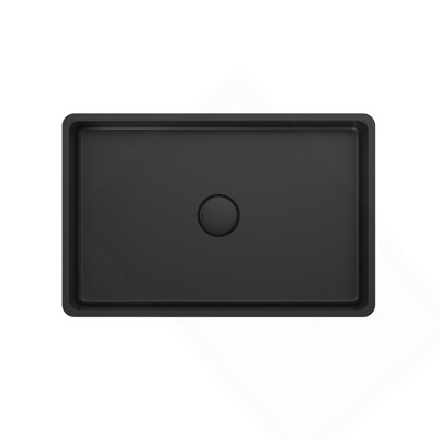Lavabo de salle de bain rectangulaire moderne en béton 19,7 po, noir