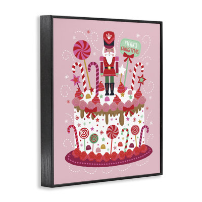 Christmas Candy Dessert Cake Framed Giclee Art, design by Lisa Perry Whitebutton