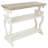 Czajkowski Wood Scroll Side Frames 2 Shelf Console Table with Brown Wood Top-1101716072
