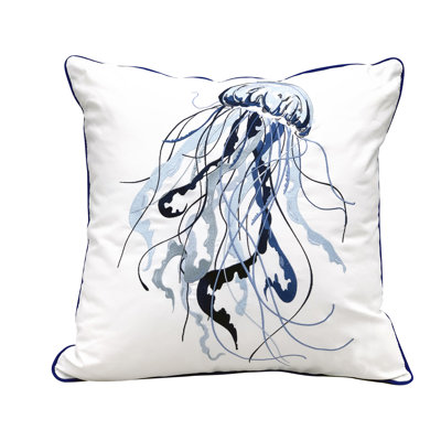 Embroidered Outdoor Throw Pillow