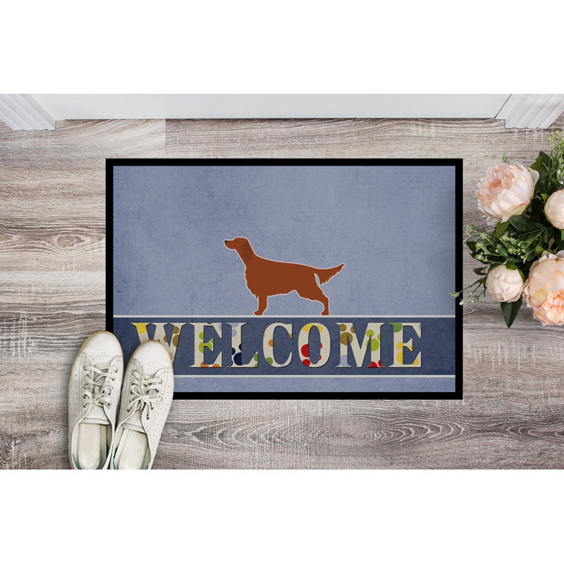 Welcome Non-Slip Outdoor Door Mat,  Irish Setter, Rectangle 2' x 3'