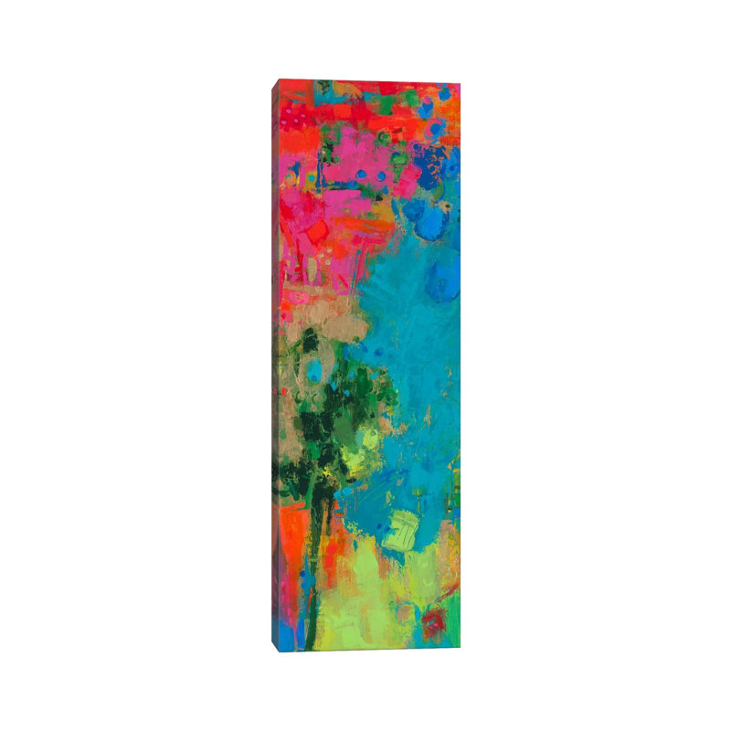 The Peacock by Janet Bothne - Wrapped Canvas Painting, 30.48 cm H x 91.44 cm W x 1.91 cm D