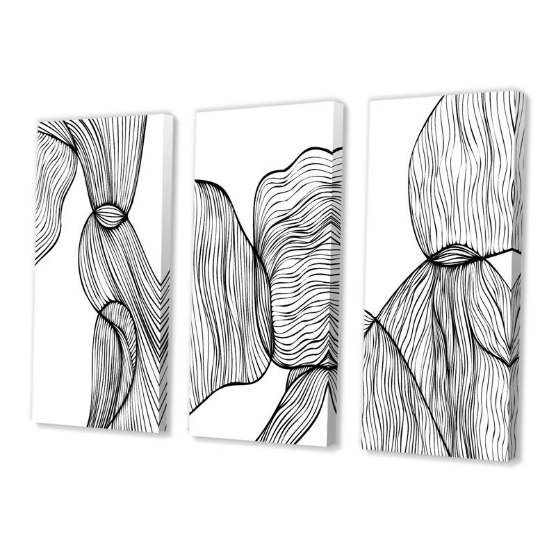 Primitive Shapes I - Ensemble de 3 reproductions d'art sur toile tendue, H 40 po x l 60 po