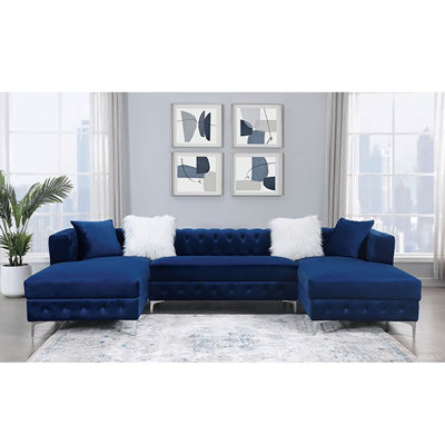 Upholstered U-Shaped Sectional Symmetrical