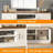 Farmhouse TV Stand, With Storage Cabinets-123885804