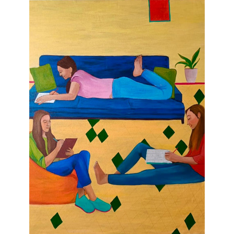 Tout le monde est occupé | Acrylique sur toile | Par Nishtha Jain