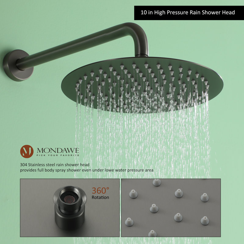 Robinet de douche Calder avec valve brute, Chrome poli noir