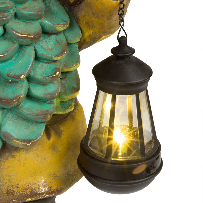 Lampe solaire gnome solaire avec chapeau orange
