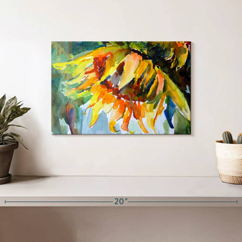 Tournesol abstrait, H 8 po x l 12 po