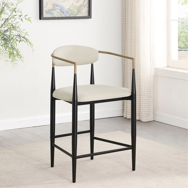 Chaise de comptoir rembourrée en tissu Kirkham (ensemble de 2)